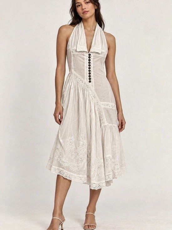All Saints Dresses & Skirts - AllSaints NWOT “Rosalie" Embroidered Halter Dress
